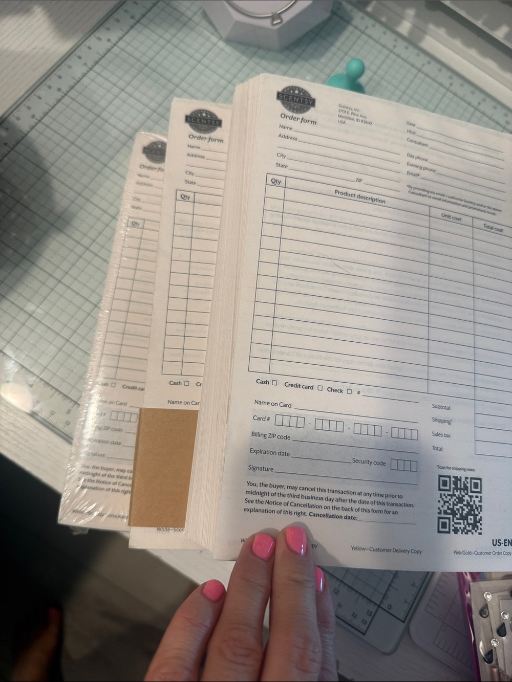 Scentsy order forms
